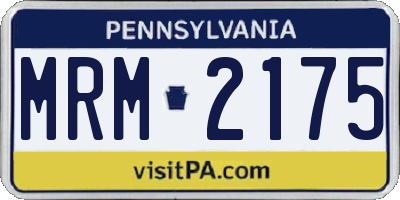 PA license plate MRM2175