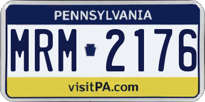 PA license plate MRM2176