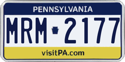 PA license plate MRM2177
