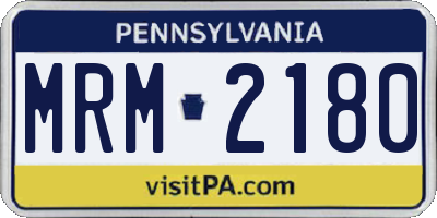 PA license plate MRM2180