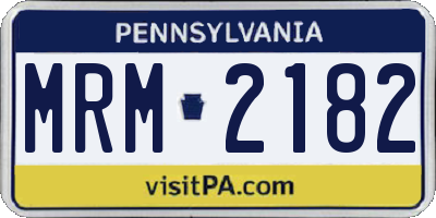 PA license plate MRM2182