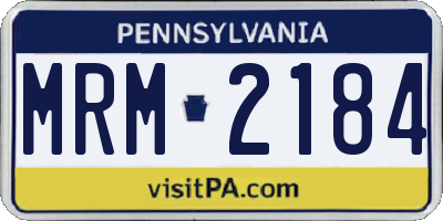 PA license plate MRM2184