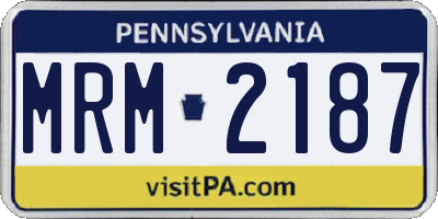 PA license plate MRM2187