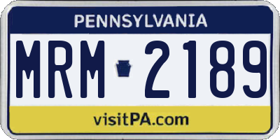PA license plate MRM2189