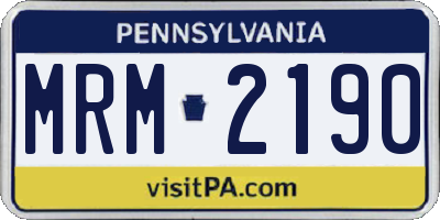 PA license plate MRM2190
