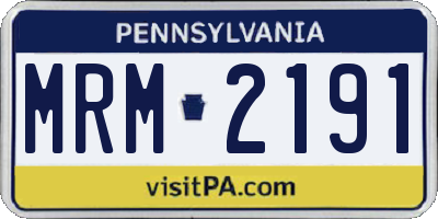 PA license plate MRM2191