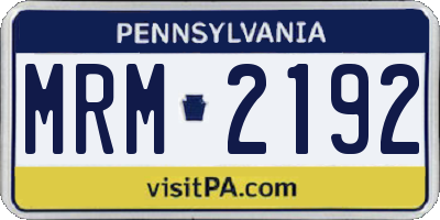 PA license plate MRM2192