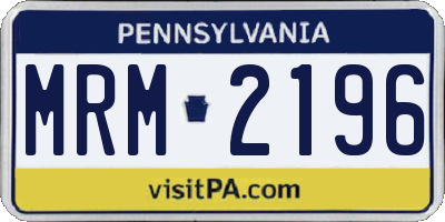 PA license plate MRM2196