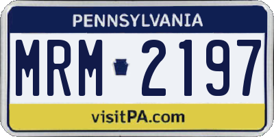 PA license plate MRM2197