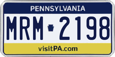 PA license plate MRM2198