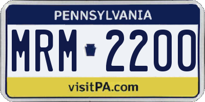 PA license plate MRM2200