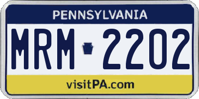 PA license plate MRM2202