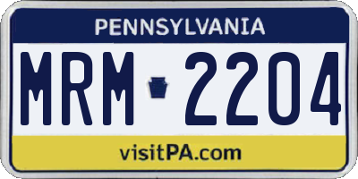PA license plate MRM2204