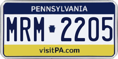 PA license plate MRM2205