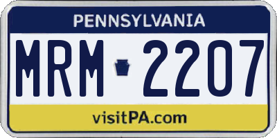 PA license plate MRM2207
