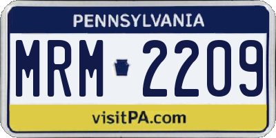PA license plate MRM2209