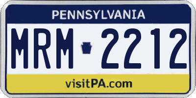 PA license plate MRM2212