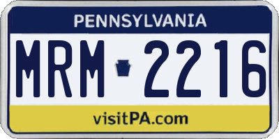 PA license plate MRM2216