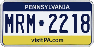PA license plate MRM2218