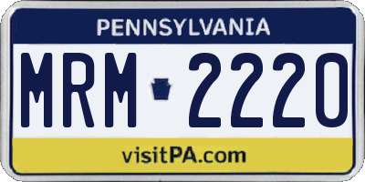 PA license plate MRM2220