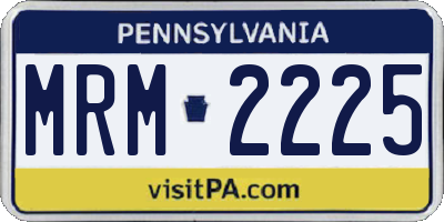 PA license plate MRM2225