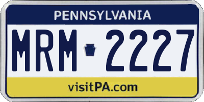 PA license plate MRM2227