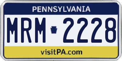 PA license plate MRM2228