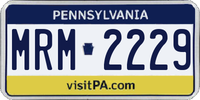 PA license plate MRM2229