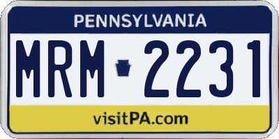 PA license plate MRM2231