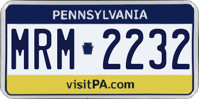 PA license plate MRM2232