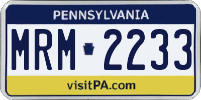 PA license plate MRM2233