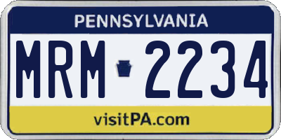 PA license plate MRM2234