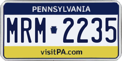 PA license plate MRM2235