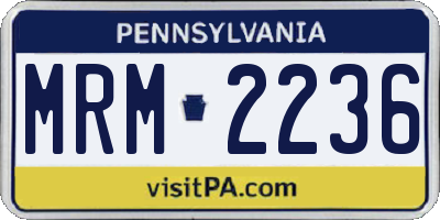 PA license plate MRM2236