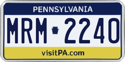 PA license plate MRM2240
