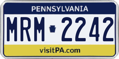 PA license plate MRM2242