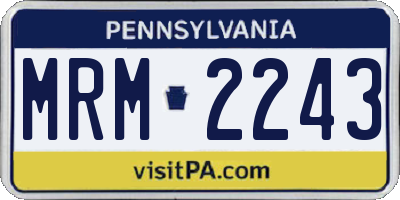 PA license plate MRM2243