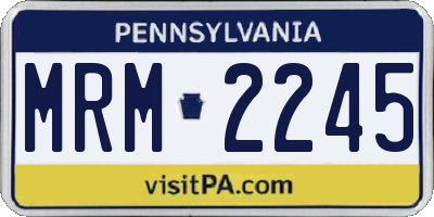 PA license plate MRM2245