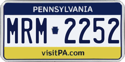 PA license plate MRM2252