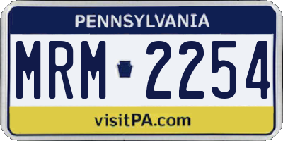 PA license plate MRM2254