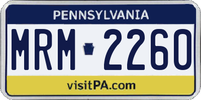 PA license plate MRM2260