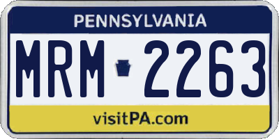 PA license plate MRM2263