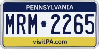 PA license plate MRM2265