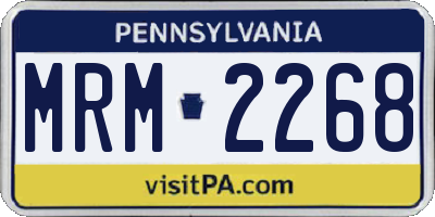 PA license plate MRM2268