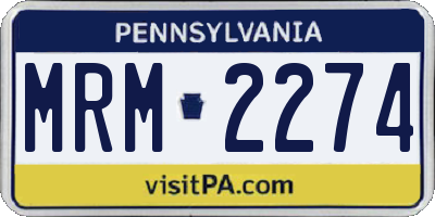 PA license plate MRM2274