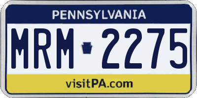 PA license plate MRM2275