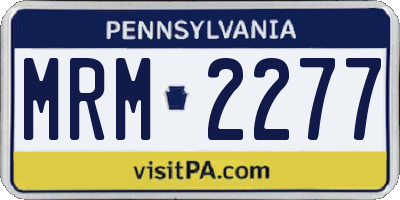 PA license plate MRM2277