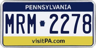 PA license plate MRM2278
