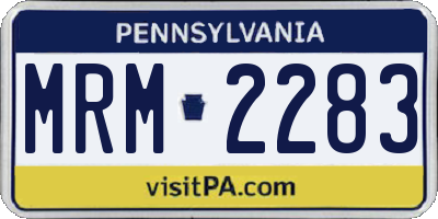 PA license plate MRM2283
