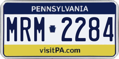 PA license plate MRM2284